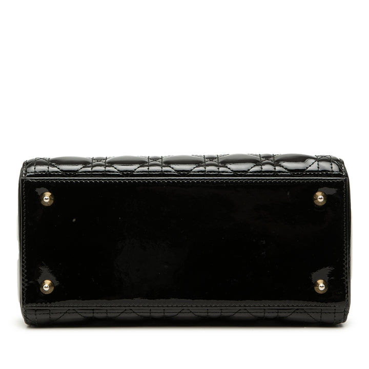 Dior Medium Cuir verni Cannage Lady Dior