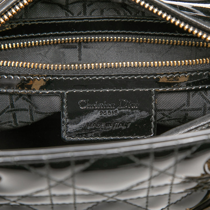 Dior Medium Cuir verni Cannage Lady Dior