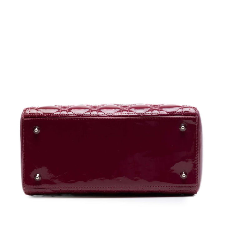 Dior Medium Cuir verni Cannage Lady Dior