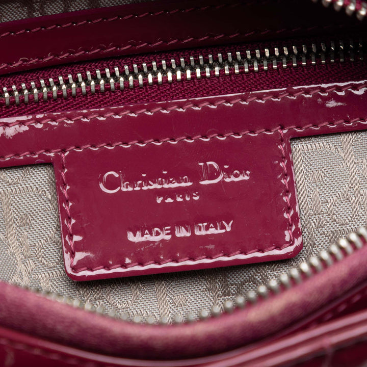 Dior Medium Cuir verni Cannage Lady Dior