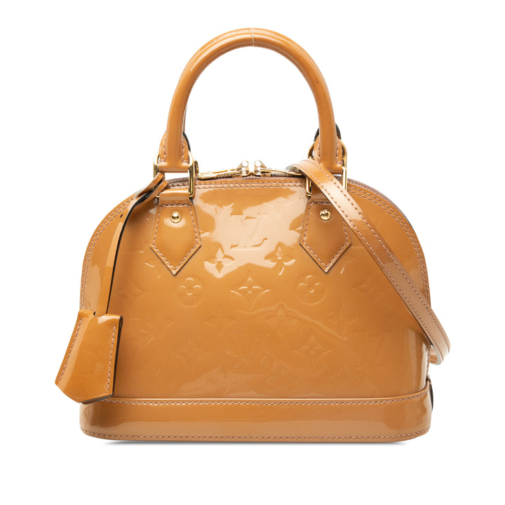 Louis Vuitton Alma BB Cuir verni Monogram Marron – vue principale – GABY PARIS