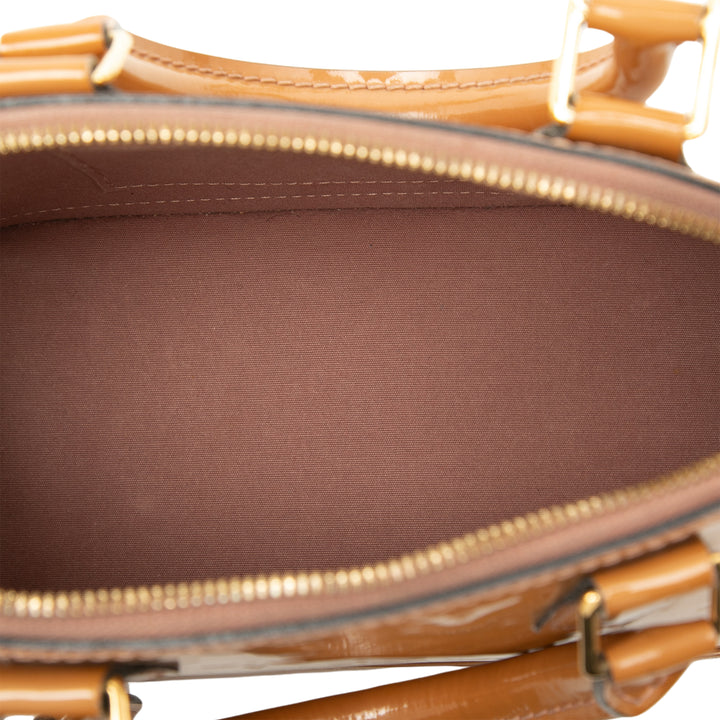 Louis Vuitton Alma BB Cuir verni Monogram Marron – vue 4 – GABY PARIS