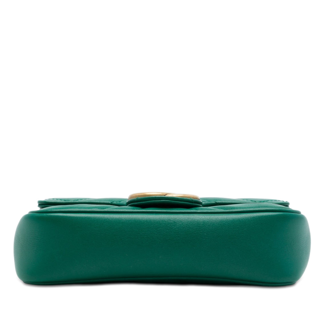 Gucci Mini GG Marmont Matelasse Cuir de veau à rabat Sac porté croisé