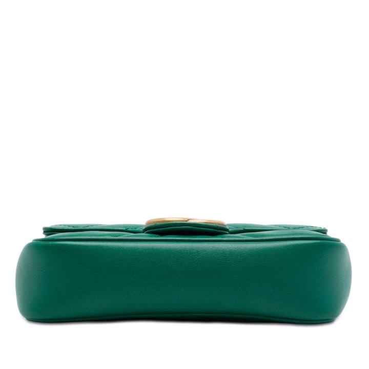 Gucci Mini GG Marmont Matelasse Cuir de veau à rabat Sac porté croisé