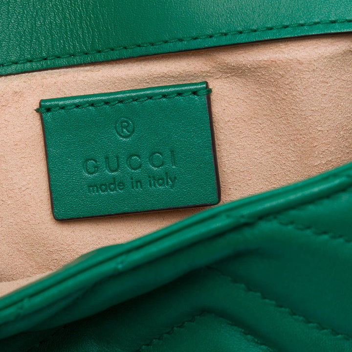 Gucci Mini GG Marmont Matelasse Cuir de veau à rabat Sac porté croisé