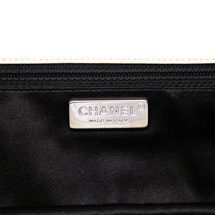 CC Matelassé Pochette avec chaîne Cuir d'agneau Noir