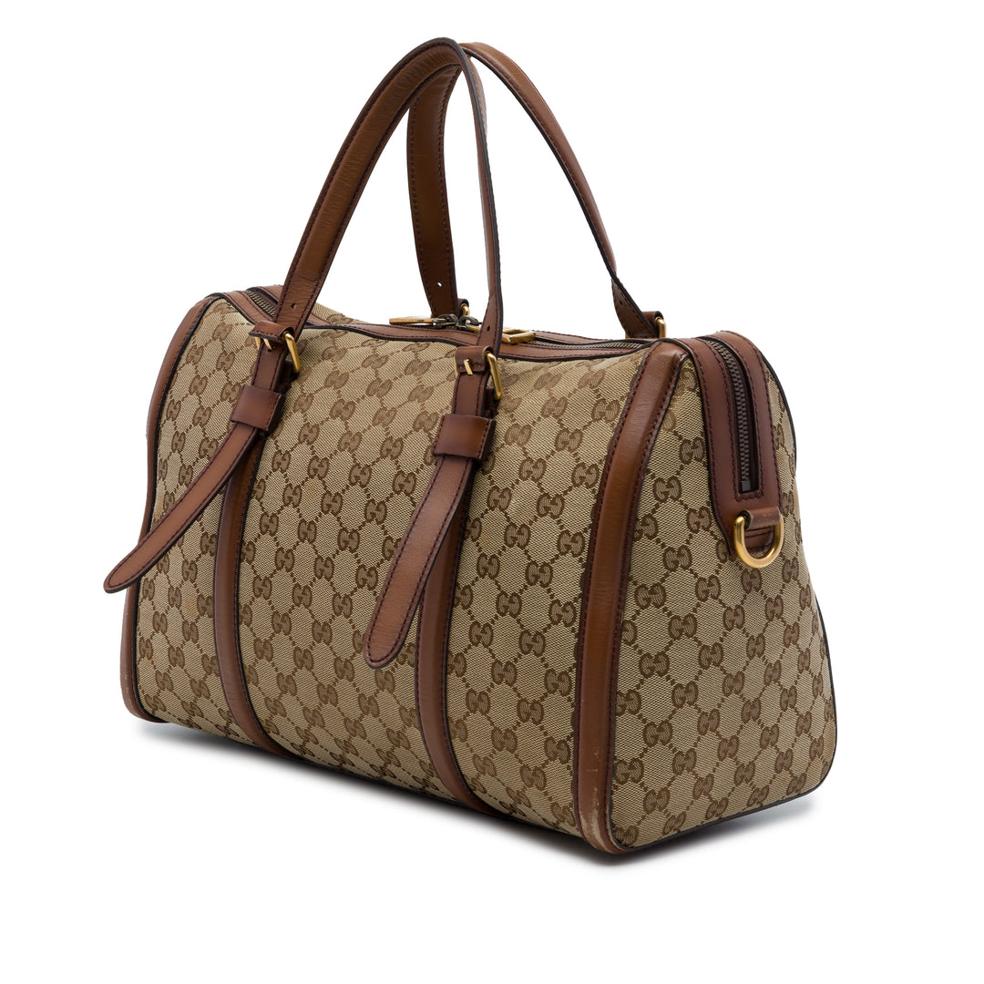 Gucci GG Lady Web Boston Sac Moyen Beige