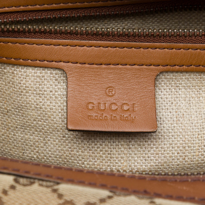 Gucci GG Lady Web Boston Sac Moyen Beige