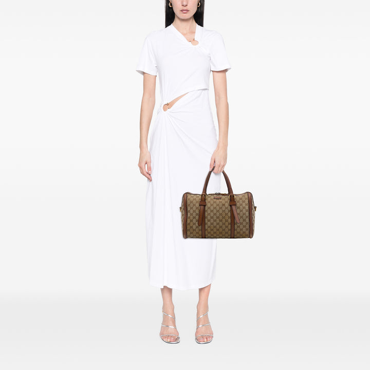 Gucci GG Lady Web Boston Sac Moyen Beige