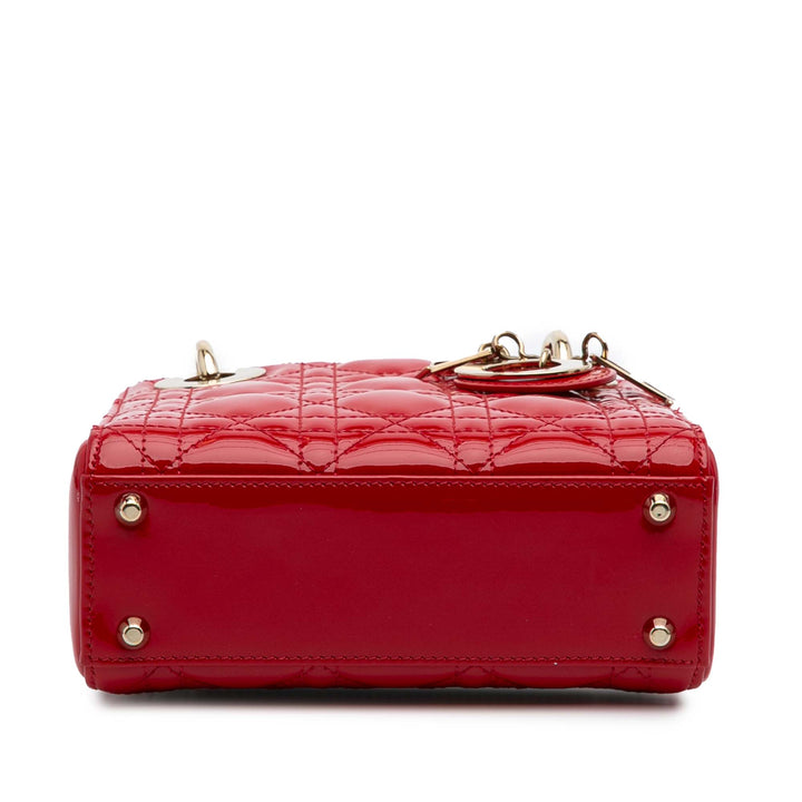 Mini Patent Cannage Lady Dior Red - Gaby Paris