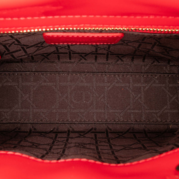 Mini Patent Cannage Lady Dior Red - Gaby Paris
