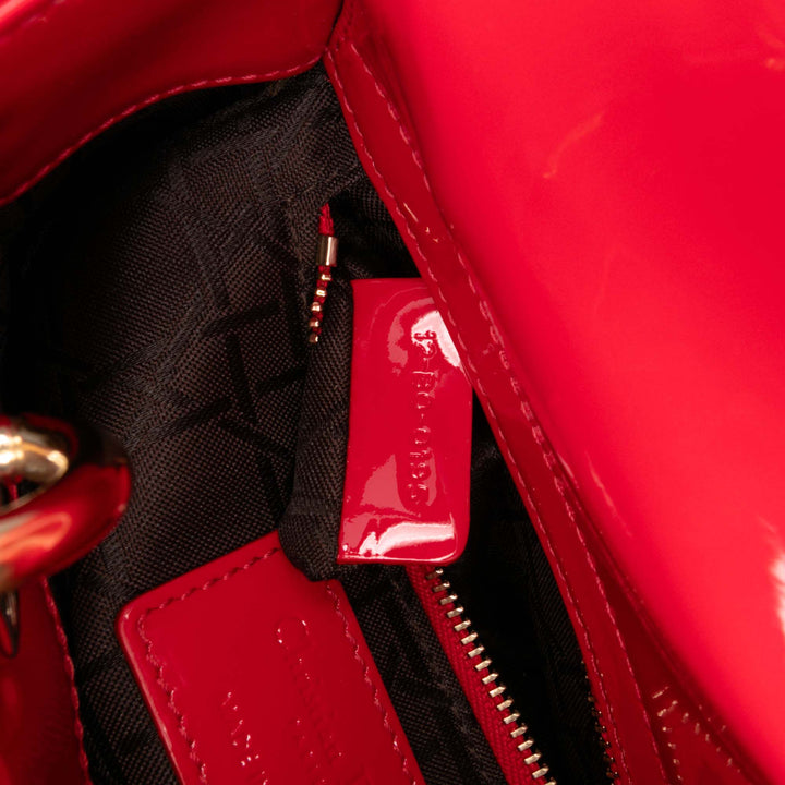 Mini Patent Cannage Lady Dior Red - Gaby Paris