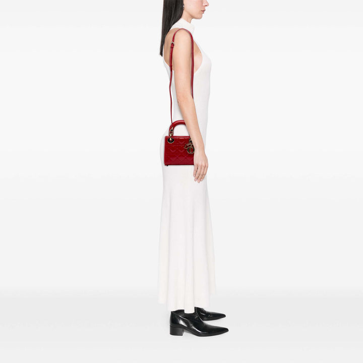 Mini Patent Cannage Lady Dior Red - Gaby Paris