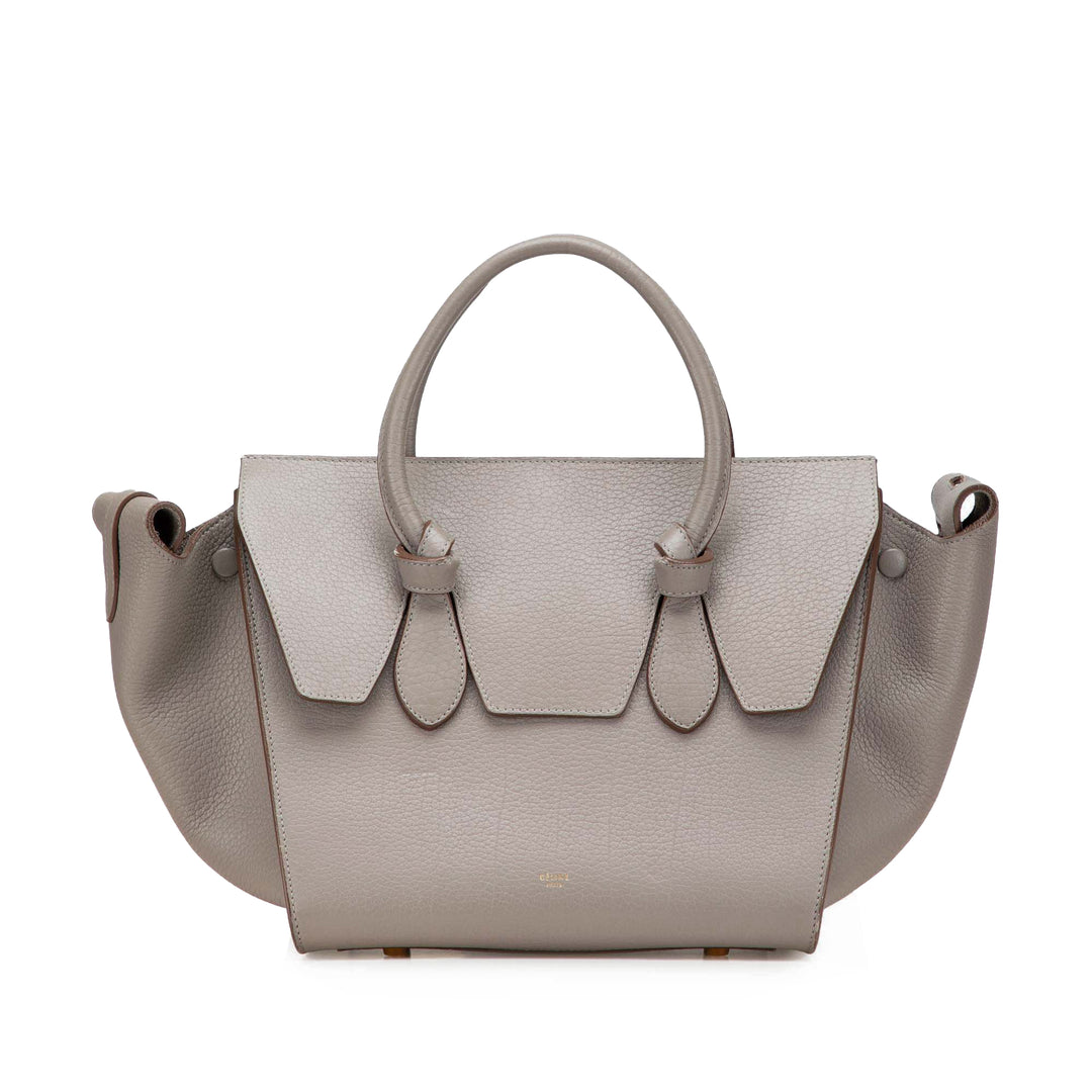 Celine grainé Tie Knot Sac Petit Cuir de veau grainé Marron