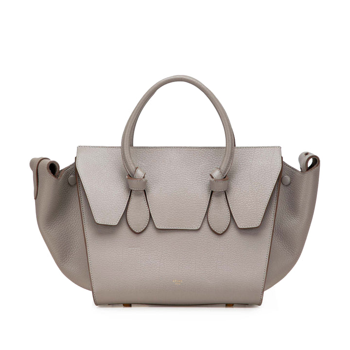 Celine grainé Tie Knot Sac Petit Cuir de veau grainé Marron