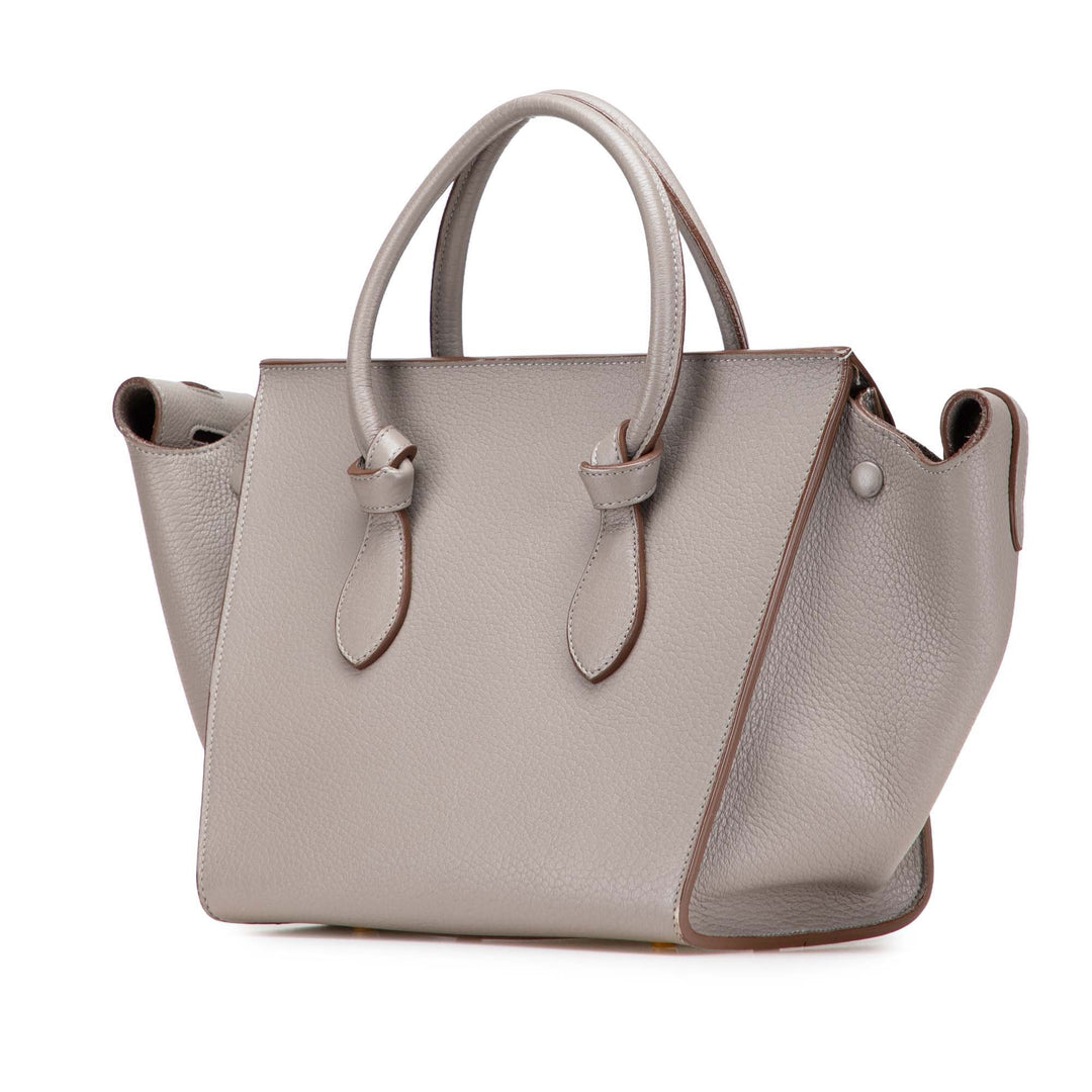 Celine grainé Tie Knot Sac Petit Cuir de veau grainé Marron