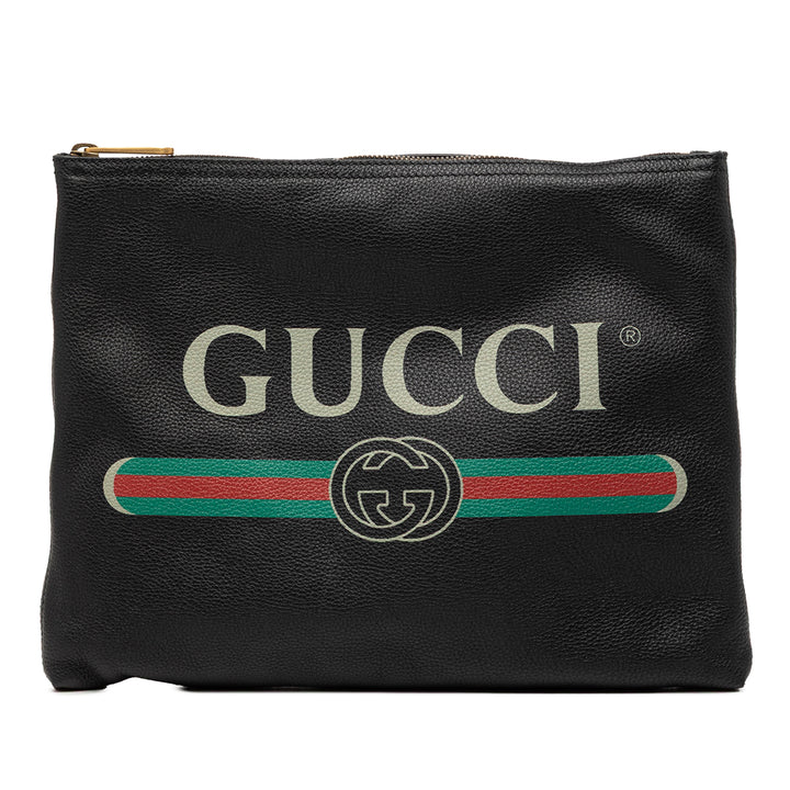 Gucci Logo Portfolio Pochette Moyen Cuir de veau