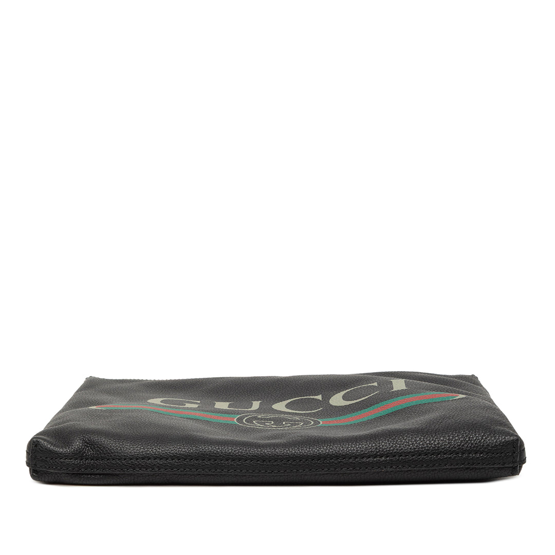 Gucci Logo Portfolio Pochette Moyen Cuir de veau