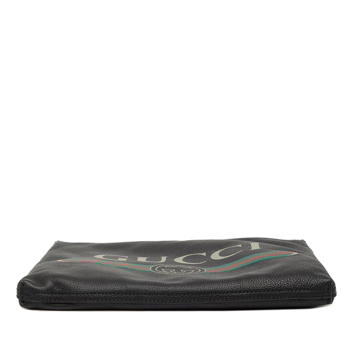 Gucci Logo Portfolio Pochette Moyen Cuir de veau