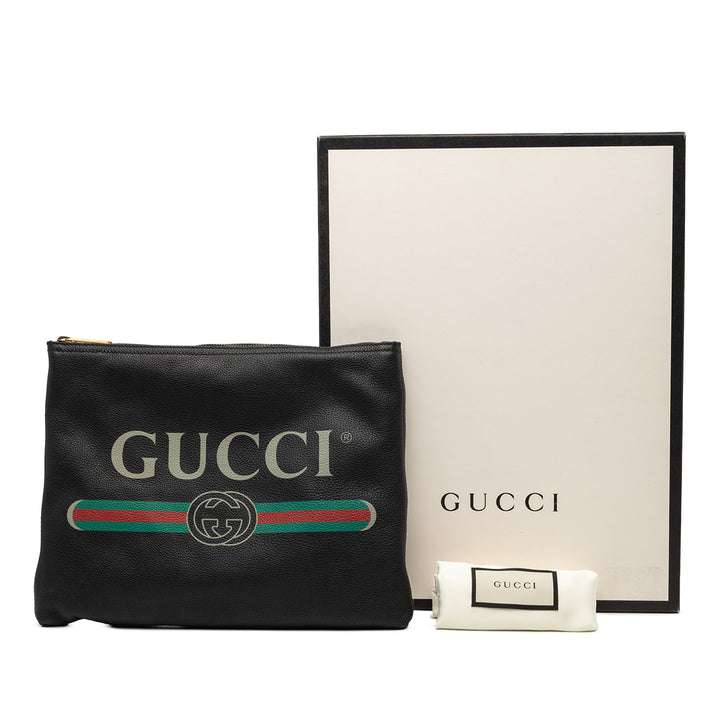 Gucci Logo Portfolio Pochette Moyen Cuir de veau