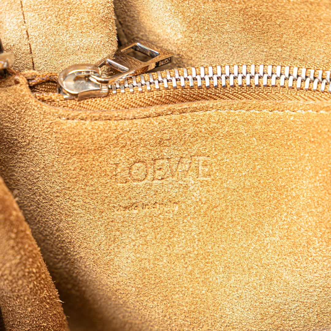 Medium Canvas and Calfskin Gate Top Handle Bag Brown - Gaby Paris