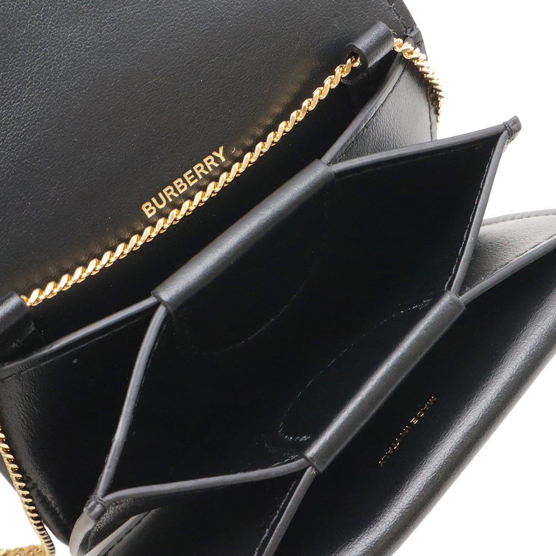 Burberry Cuir de veau grainé TB Jessie Card Étui on Chain