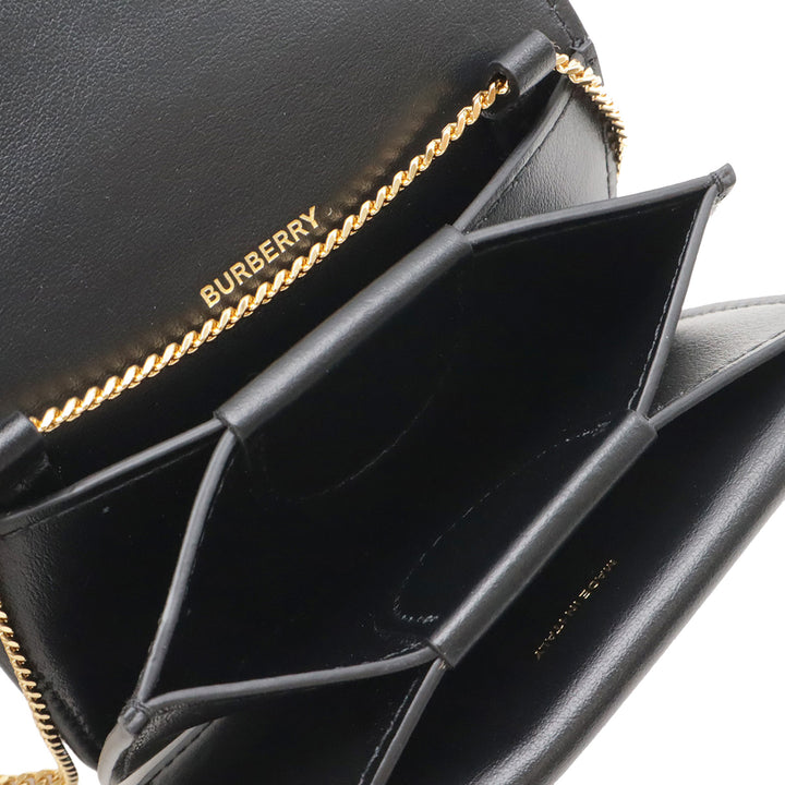 Burberry Cuir de veau grainé TB Jessie Card Étui on Chain