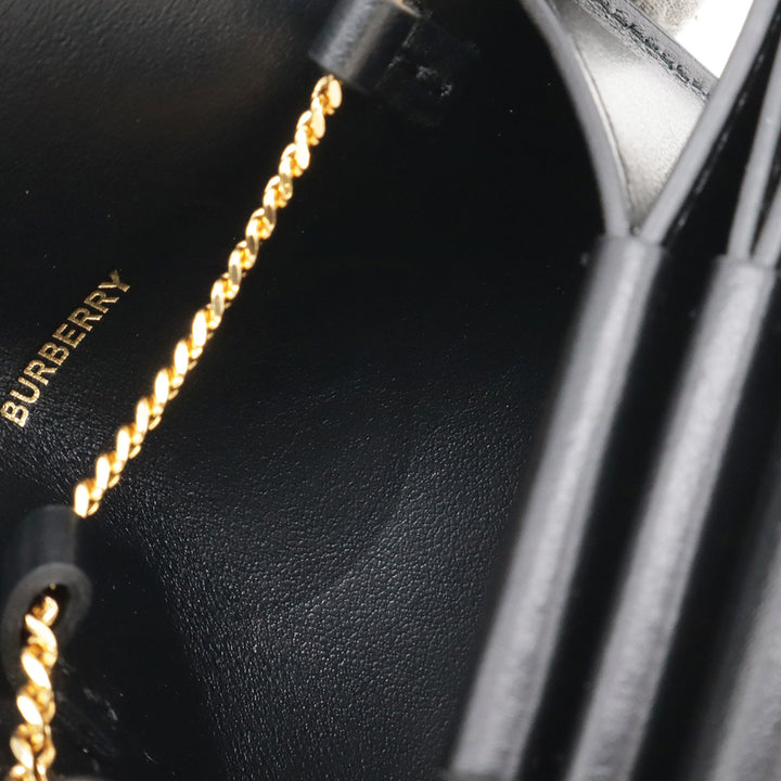 Burberry Cuir de veau grainé TB Jessie Card Étui on Chain