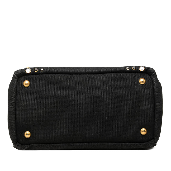 Prada Sac à main Canapa clouté Noir – vue 3 – GABY PARIS