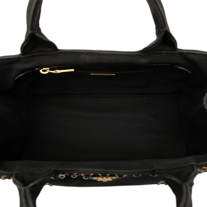 Prada Sac à main Canapa clouté Noir – vue 4 – GABY PARIS