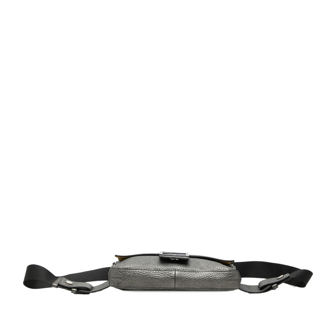 Fendi Selleria Baguette Sac Gris – vue 3 – GABY PARIS