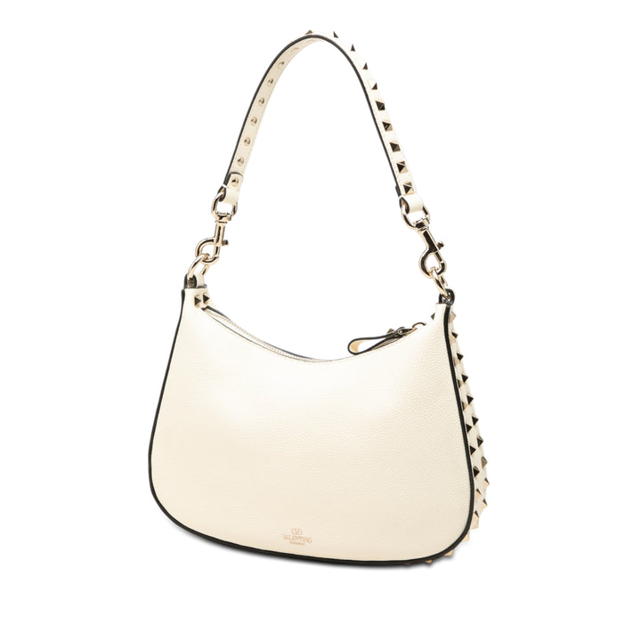 Valentino Grainy Rockstud Hobo Petit Cuir de veau