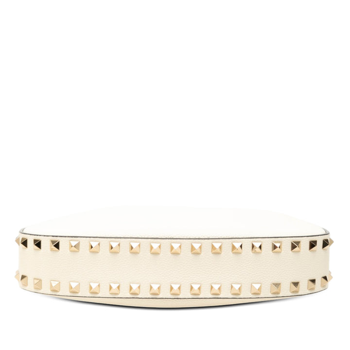 Valentino Grainy Rockstud Hobo Petit Cuir de veau