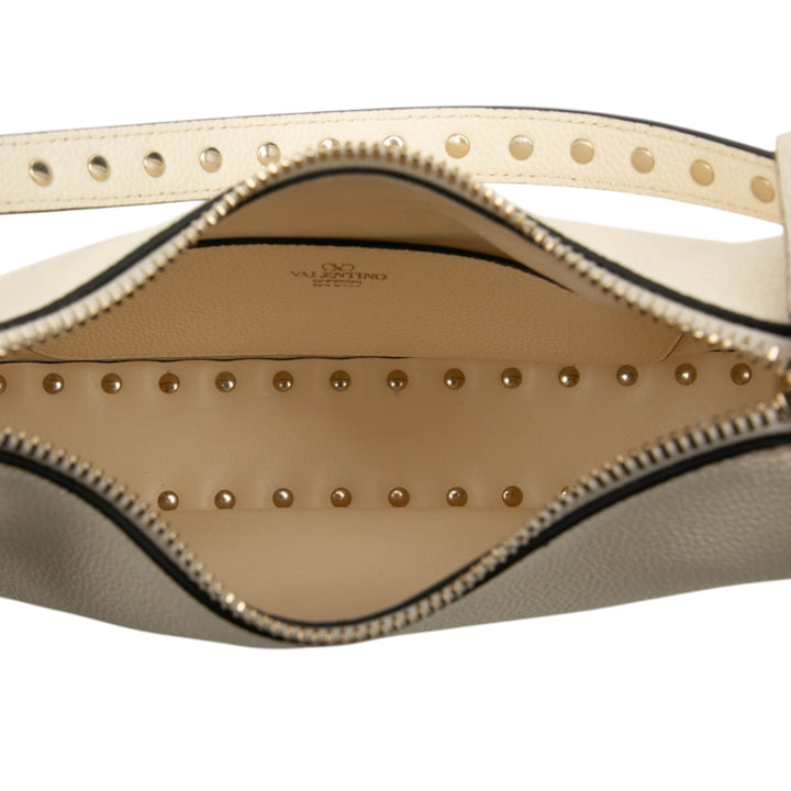 Valentino Grainy Rockstud Hobo Petit Cuir de veau