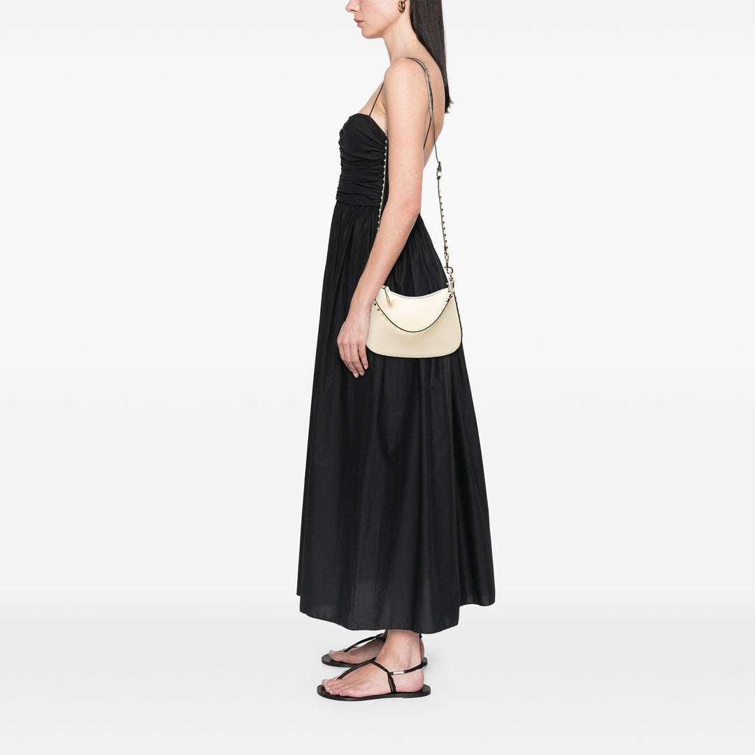 Valentino Grainy Rockstud Hobo Petit Cuir de veau
