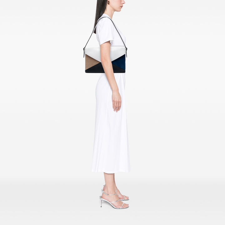 Celine Multicolor Cuir et Pony Hair Diamond Sac bandoulière