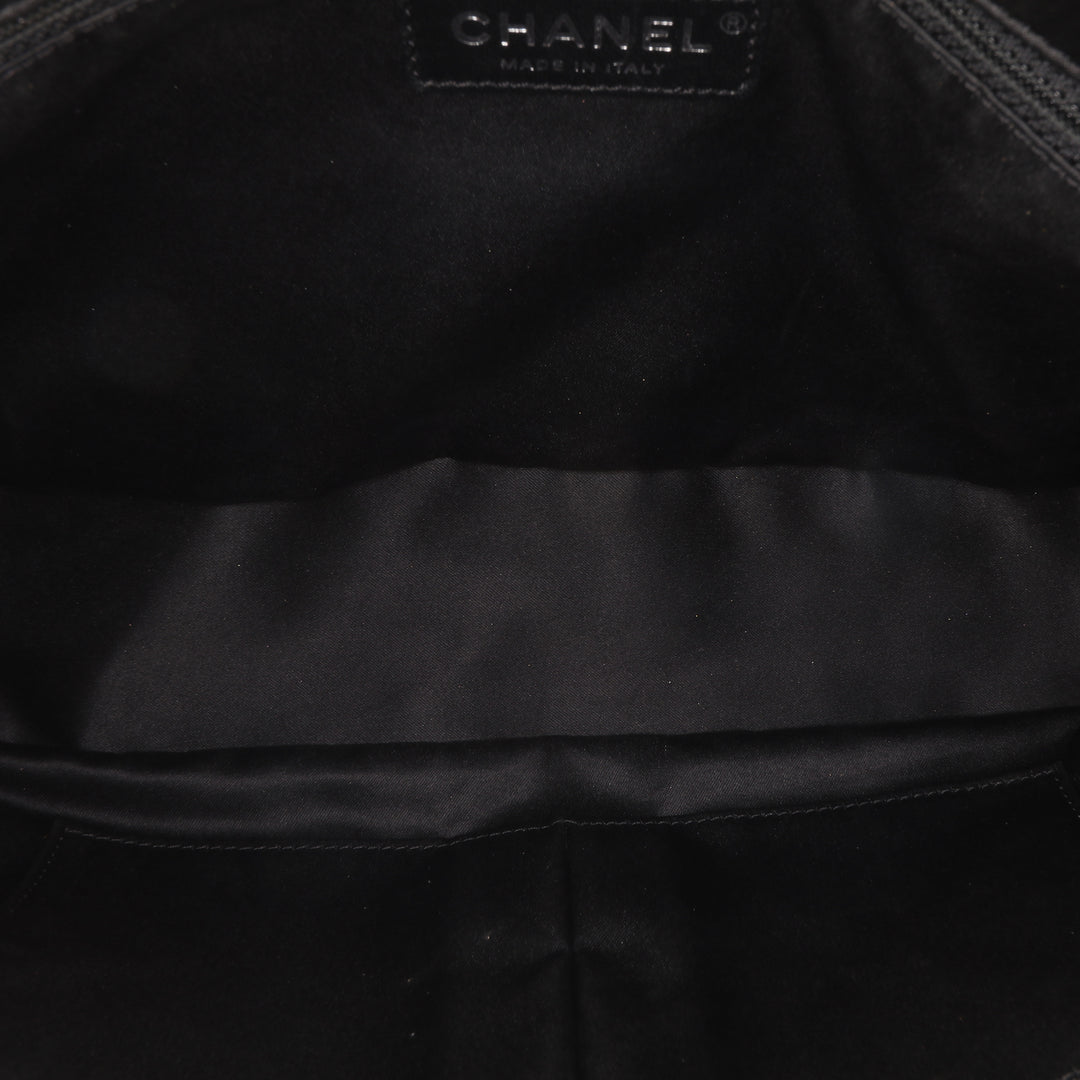 Bicolor Tweed and Nylon Astronaut Essentials Flap Black - Gaby Paris