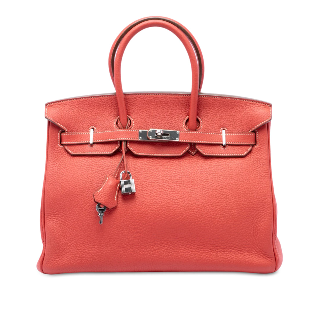 Hermès Sac à main Édition limitée Bicolore Birkin Retourne 35 Clémence Orange – vue principale – GABY PARIS