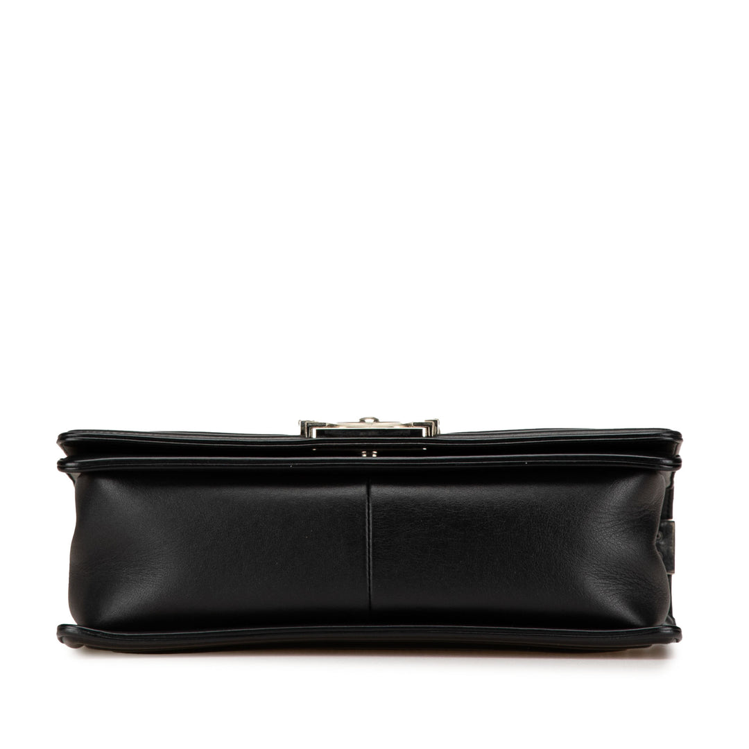 Old Medium Chevron Calfskin Boy Flap Black - Gaby Paris