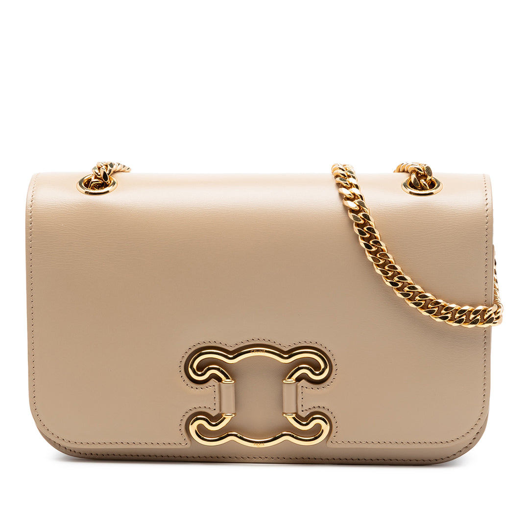 Celine Medium Cuir de veau Triomphe Frame Sac porté croisé