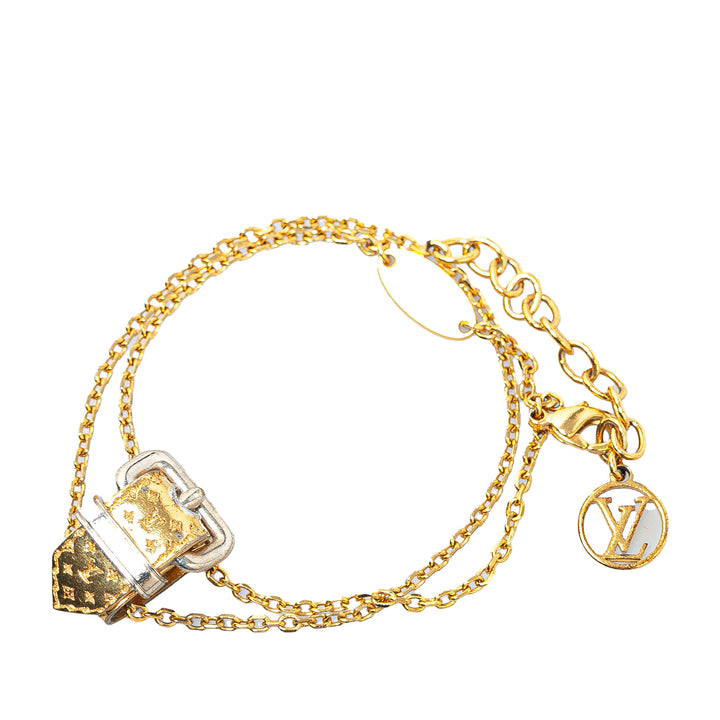 Gold Plated Nanogram Belt Bracelet Gold - Gaby Paris