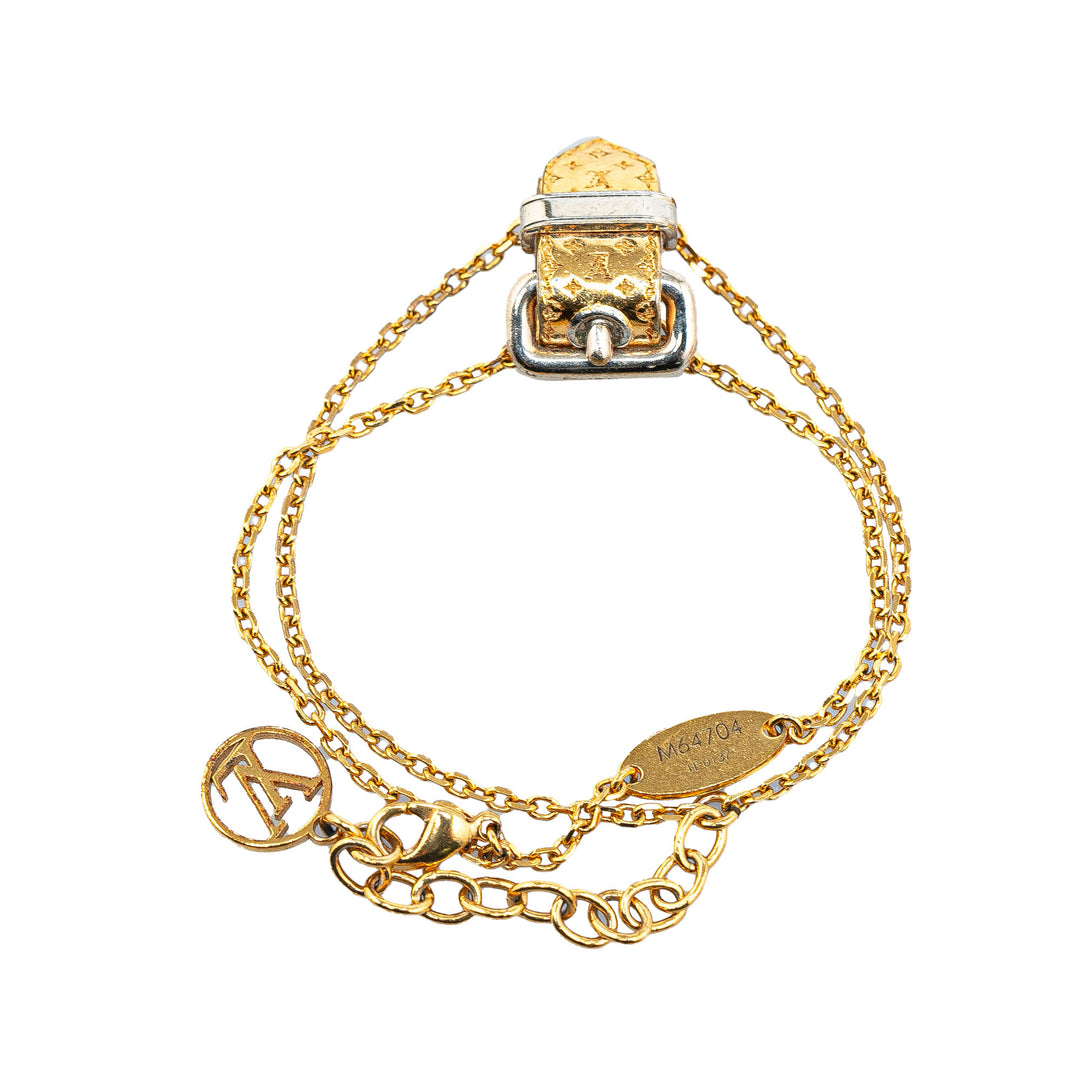 Gold Plated Nanogram Belt Bracelet Gold - Gaby Paris