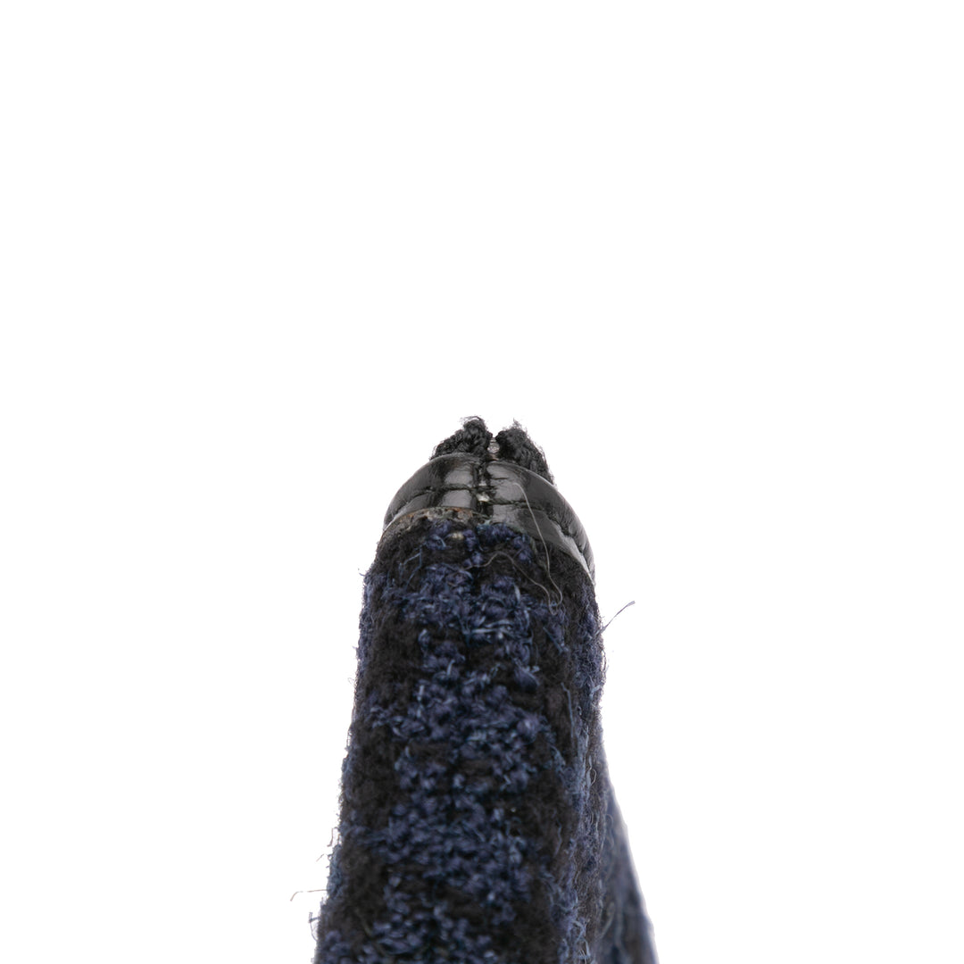Quilted Tweed and Calfskin Embroidered Gabrielle Clutch Blue - Gaby Paris