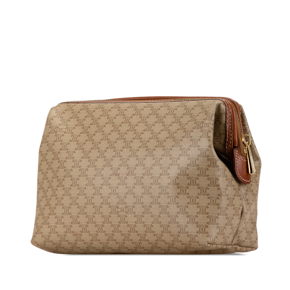 Macadam Coated Canvas Cosmetic Pouch Brown - Gaby Paris