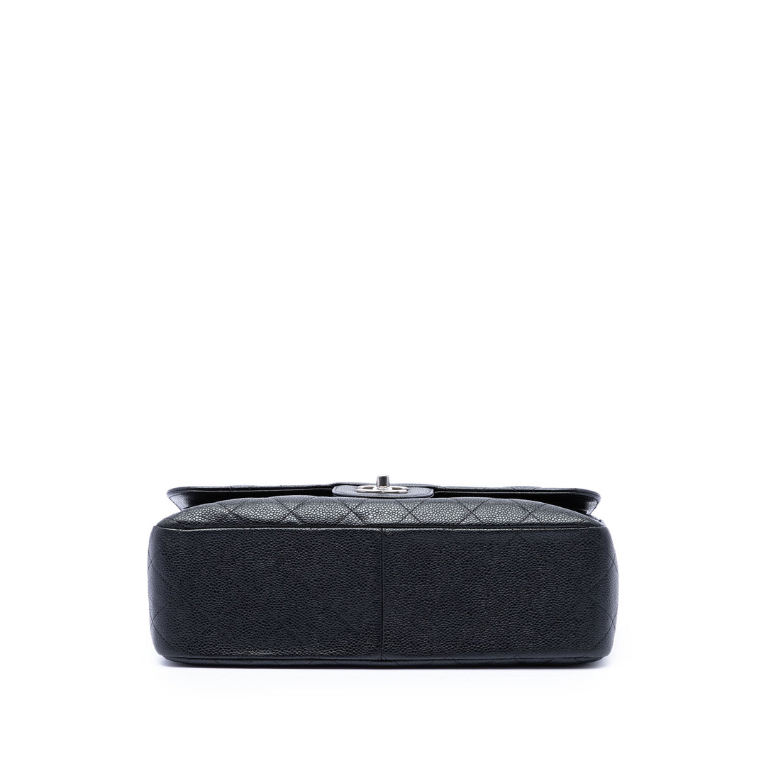 Classic Double rabat Jumbo Cuir caviar Noir