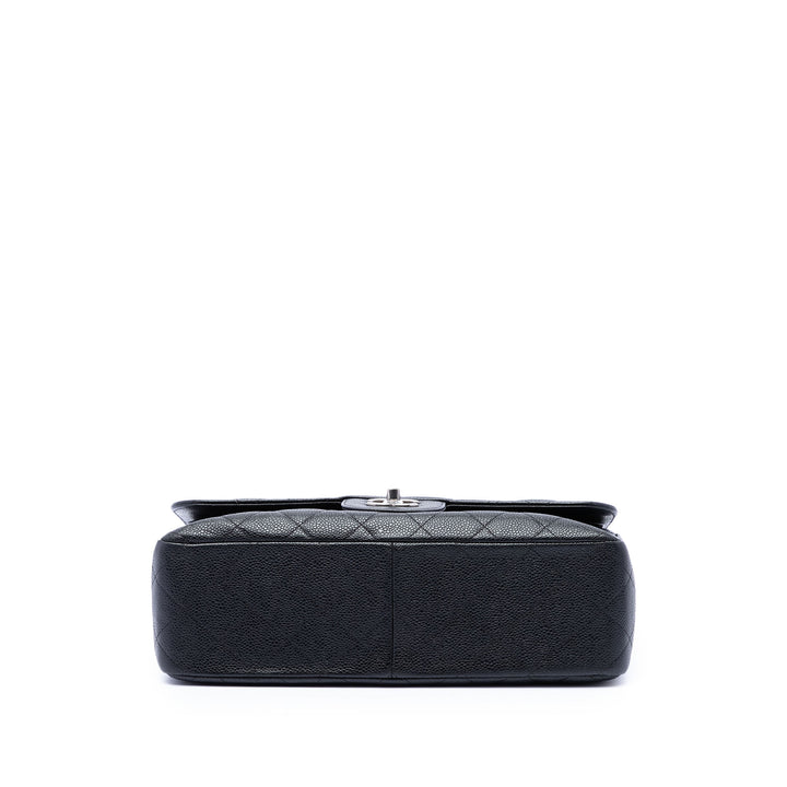 Classic Double rabat Jumbo Cuir caviar Noir