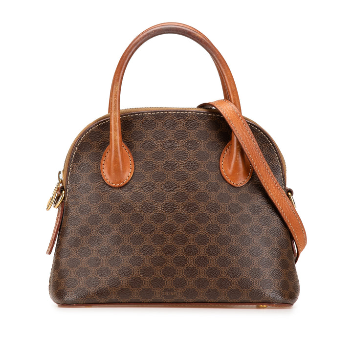 Mini Macadam Coated Canvas Dome Satchel Brown - Gaby Paris