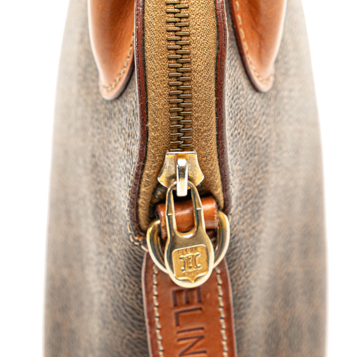Mini Macadam Coated Canvas Dome Satchel Brown - Gaby Paris