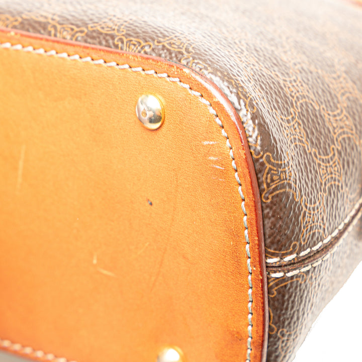 Mini Macadam Coated Canvas Dome Satchel Brown - Gaby Paris