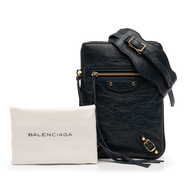 Balenciaga Cuir d’agneau Motocross Classic Phone Holder Sac